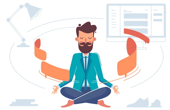 works in zen state with AI around them