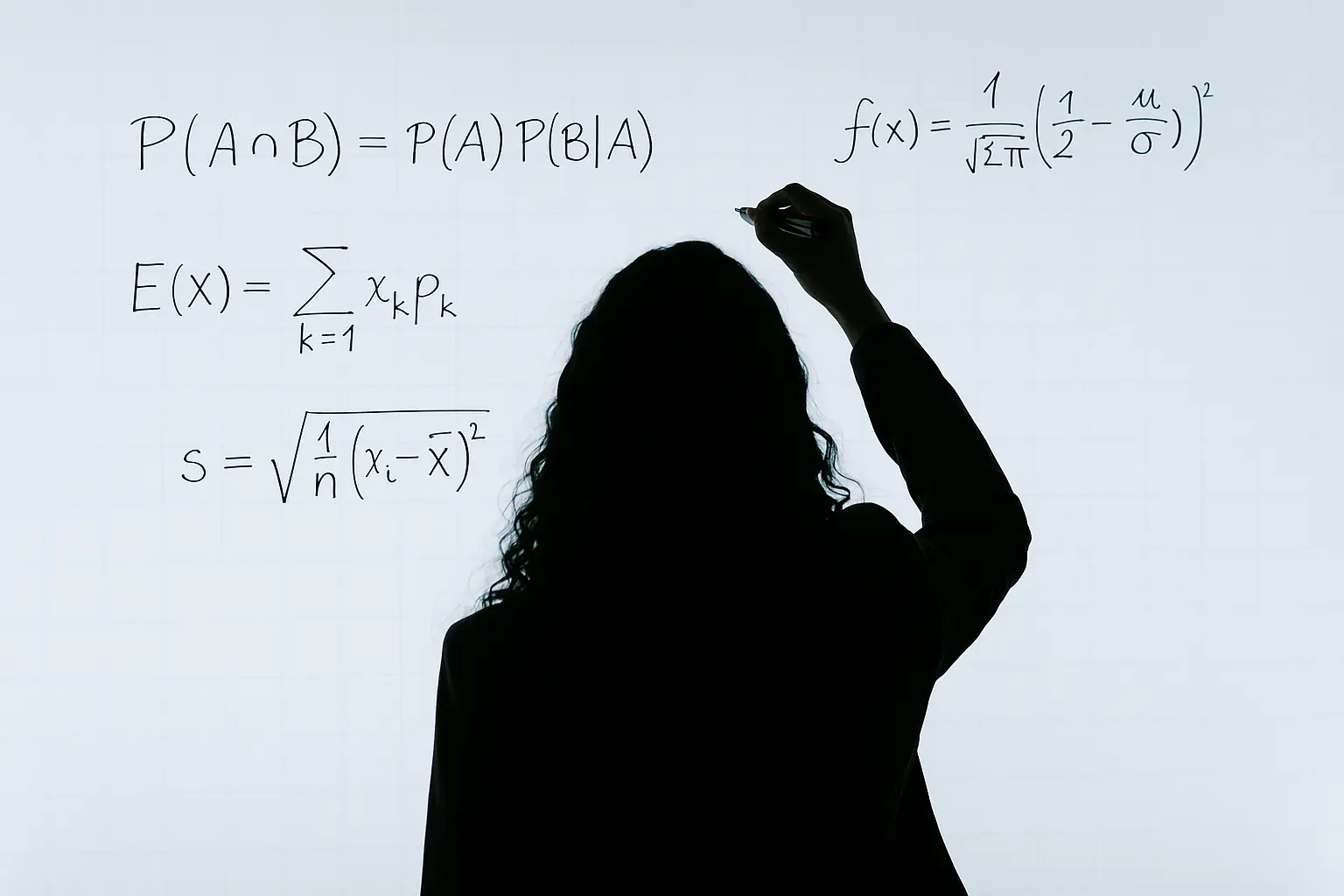 illustration of woman at chalkboard